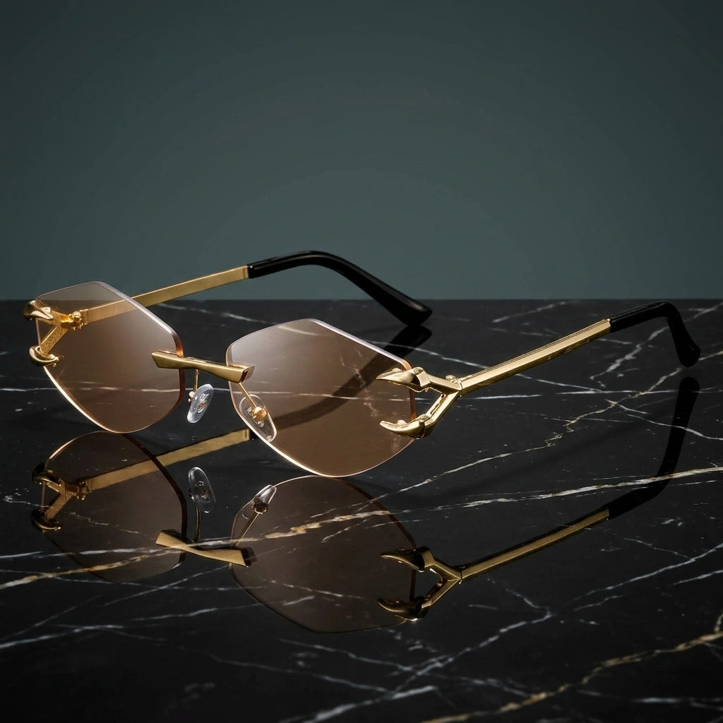 Sculptural Rimless Sunglasses 9