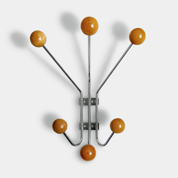Sculptural Wooden Coat Rack Wall Mount 0