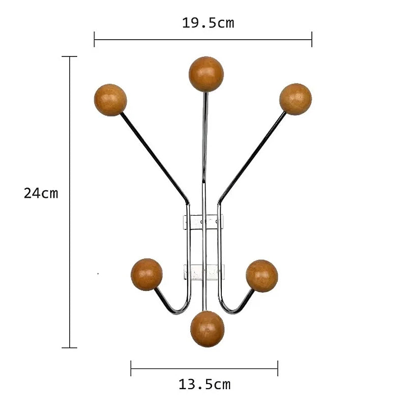 Sculptural Wooden Coat Rack Wall Mount 4