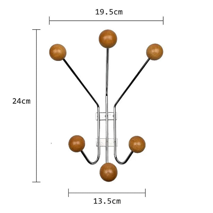 Sculptural Wooden Coat Rack Wall Mount 4