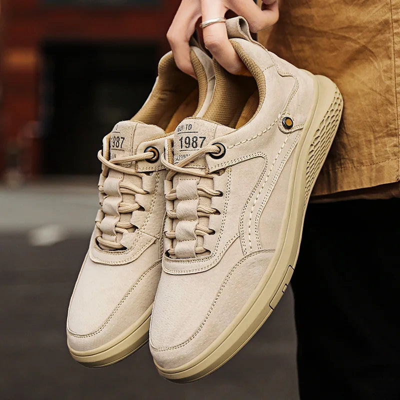 Sand Genuine Suede Casual Sneakers
