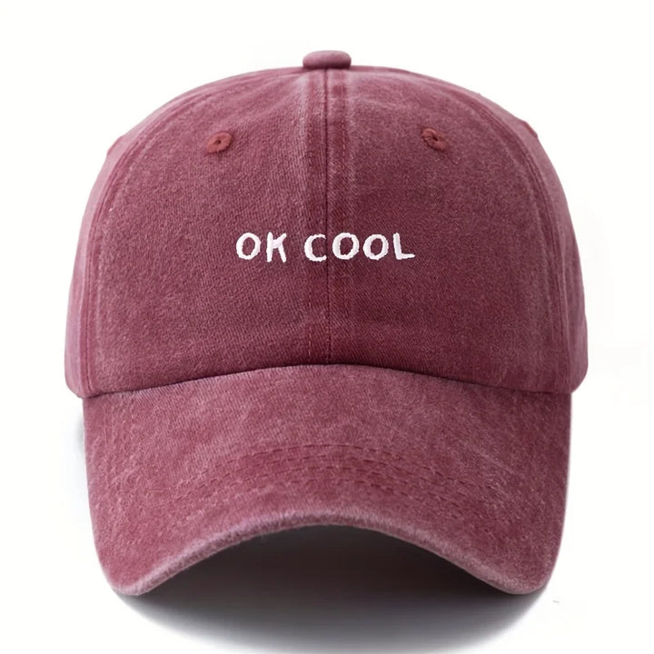 Burgundy Adjustable Wide-Brim Sun Cap front view