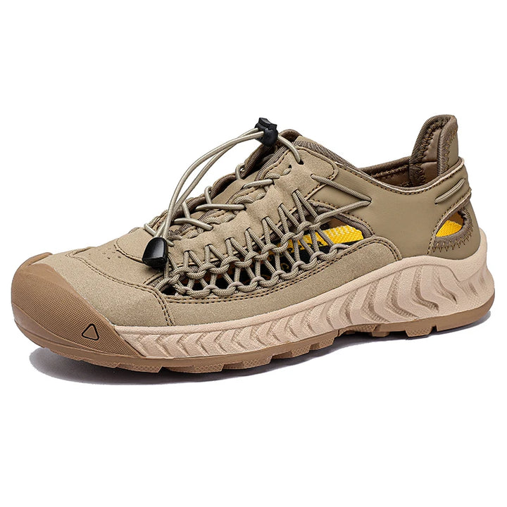 Suede-Mesh Water Shoes top view