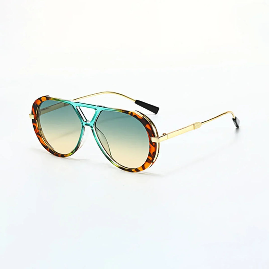 Oval Metal-Frame Sunglasses