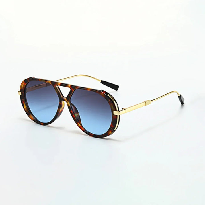 Oval Metal-Frame Sunglasses