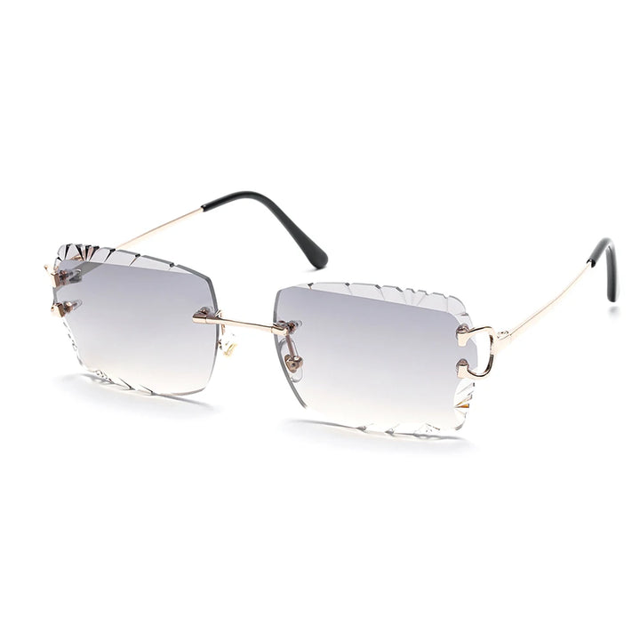 Rimless Diamond-Cut Sunglasses front view