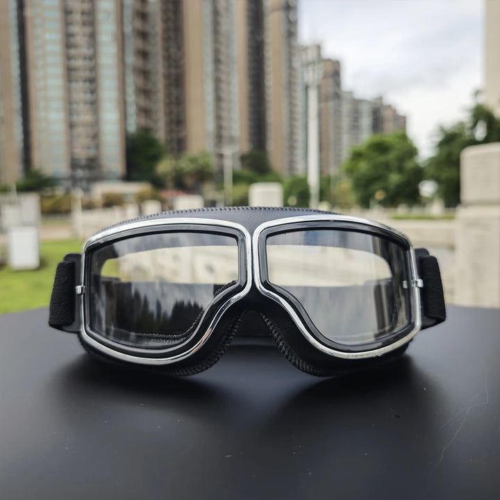 Vintage Motorcycle Riding Goggles frame texture detail