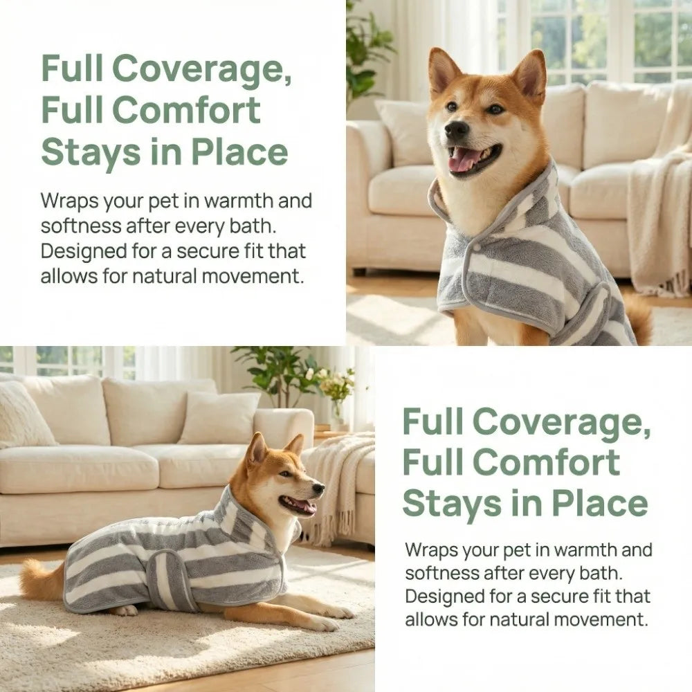 Microfiber Quick-Dry Dog Bathrobe