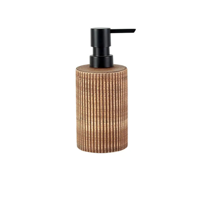 Gray Ceramic Soap Dispenser Jar pump detail