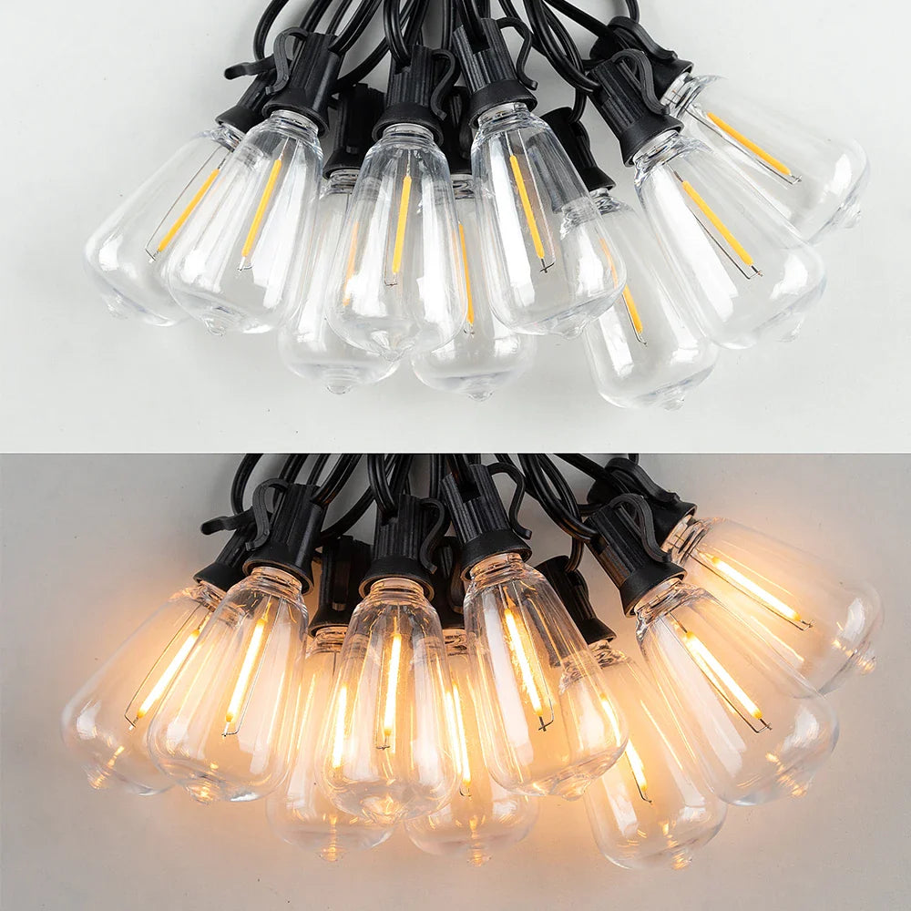 PVC Weatherproof Patio String Lights night ambiance