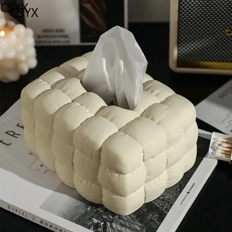 Charming Ceramic Tissue Box Dispenser, Creative Air Pumping Design, Living Room Decor