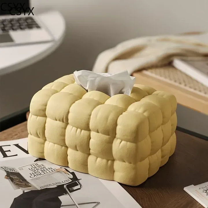 Charming Ceramic Tissue Box Dispenser, Creative Air Pumping Design, Living Room Decor