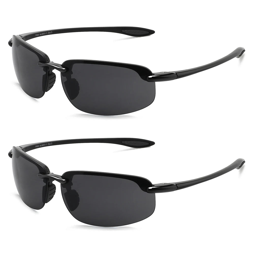 Black Black 2-Pack Rimless Sunglasses front view