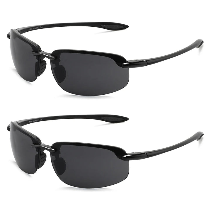 Black Black 2-Pack Rimless Sunglasses front view