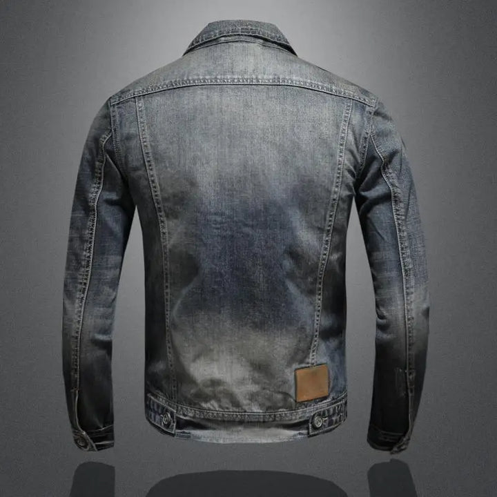 Men's Vintage Denim Jacket: Classic Retro Style, Durable, Comfortable Fit