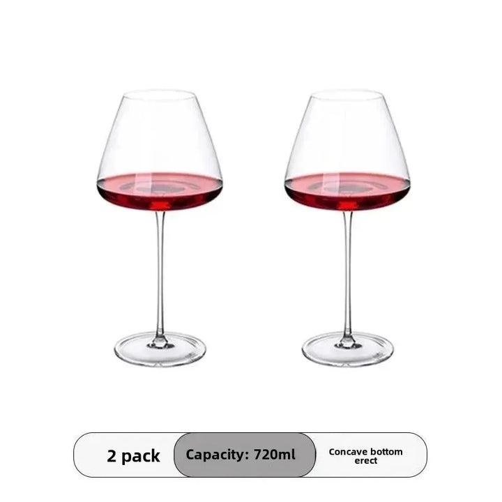Fluted Crystal Burgundy Wine Glasses front view