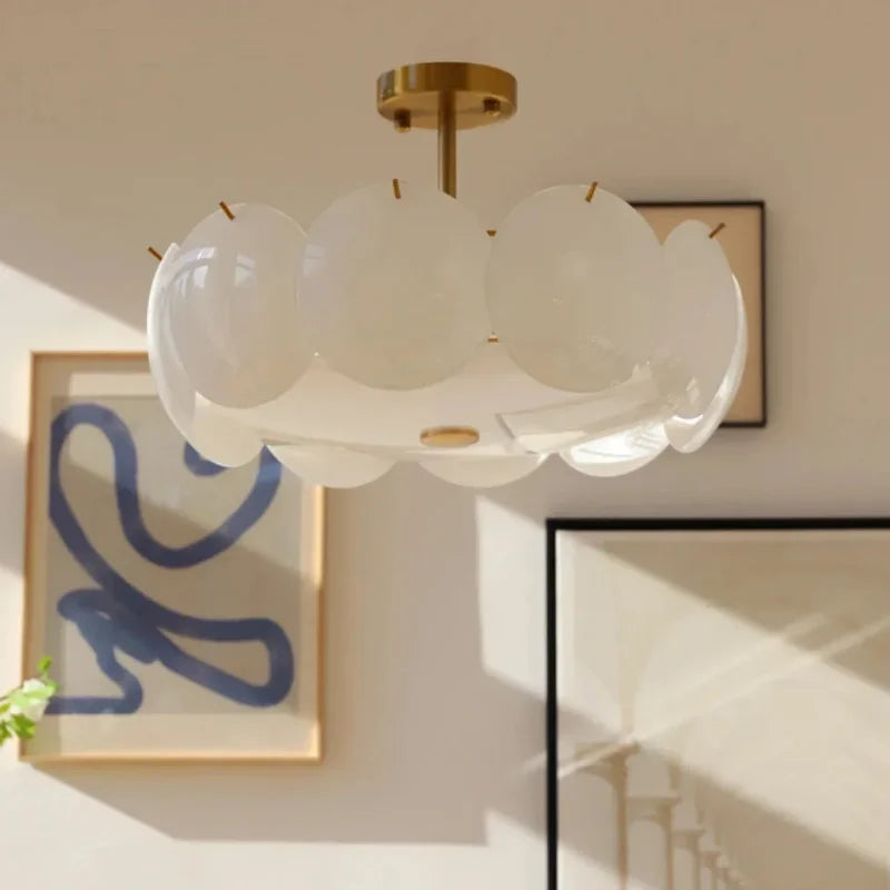 Layered Glass Disc Pendant Light – Front View
