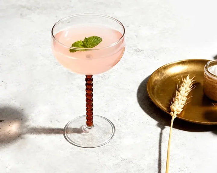Gilded Era Beaded Coupe Glass