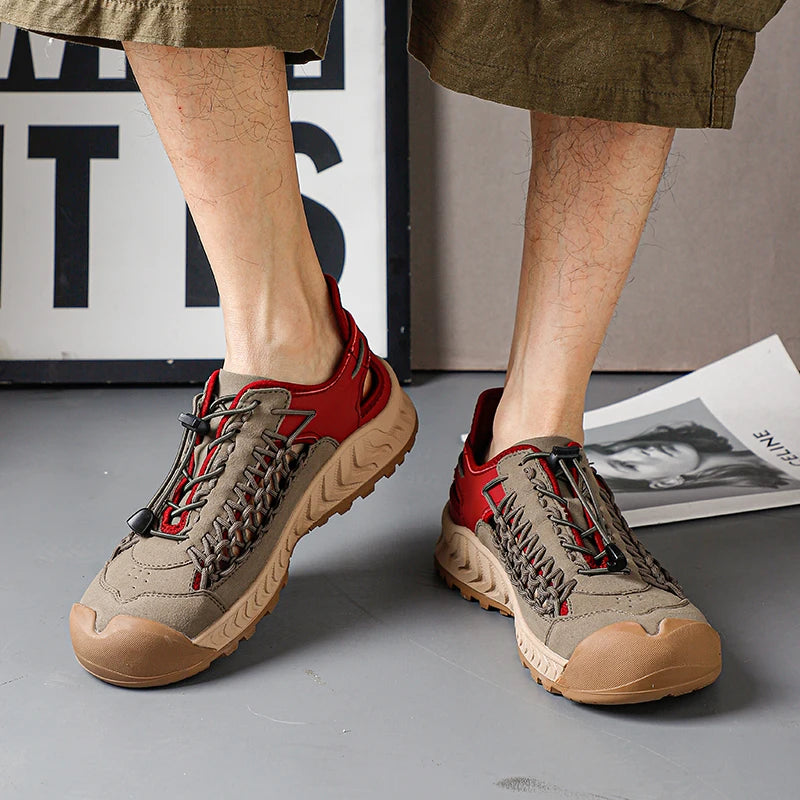 Suede-Mesh Water Shoes back heel view