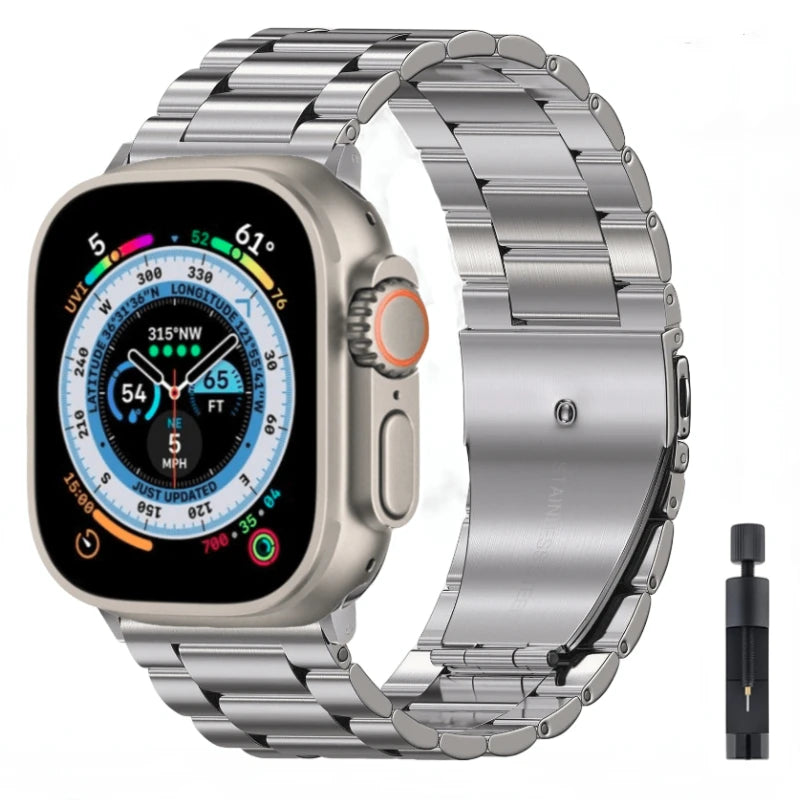 Titanium Stainless Steel Metal Watch Strap link detail