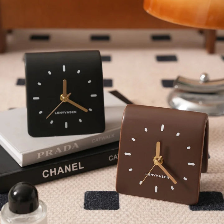 Ceramic Countertop Desk Clock back view