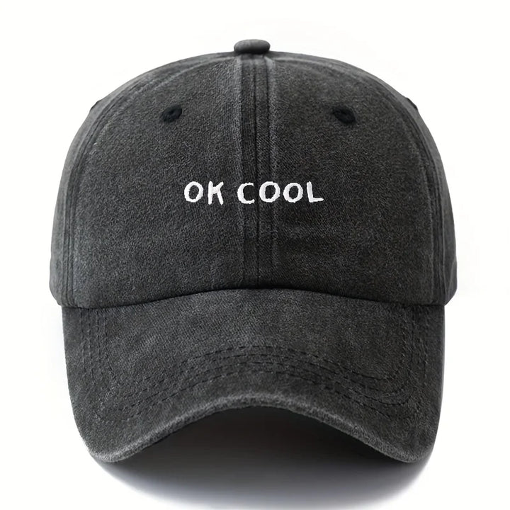 Black Adjustable Wide-Brim Sun Cap front view