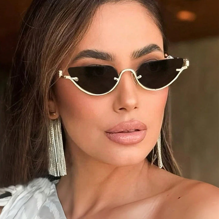 Half-Frame Cat-Eye Sunglasses