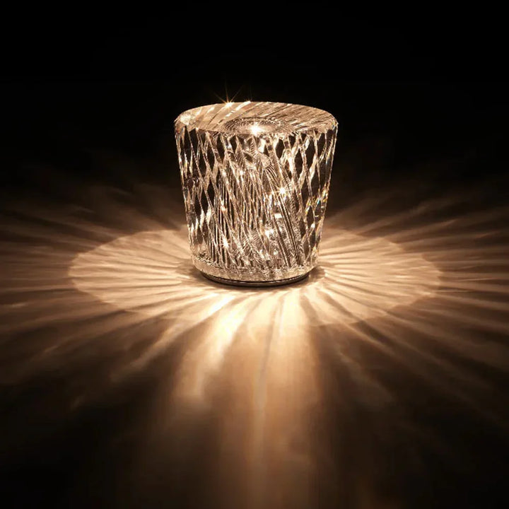 Diamond-Cut Crystal Night Light C Style glow detail
