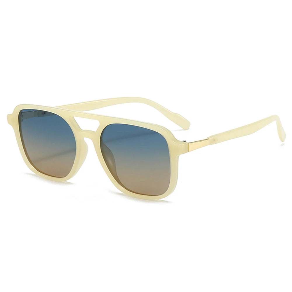 Retro Gold-Trim Aviator Sunglasses three-quarter angle