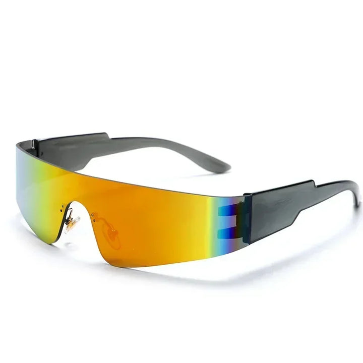 Grey and orange Chrome Wraparound Fashion Shades front view