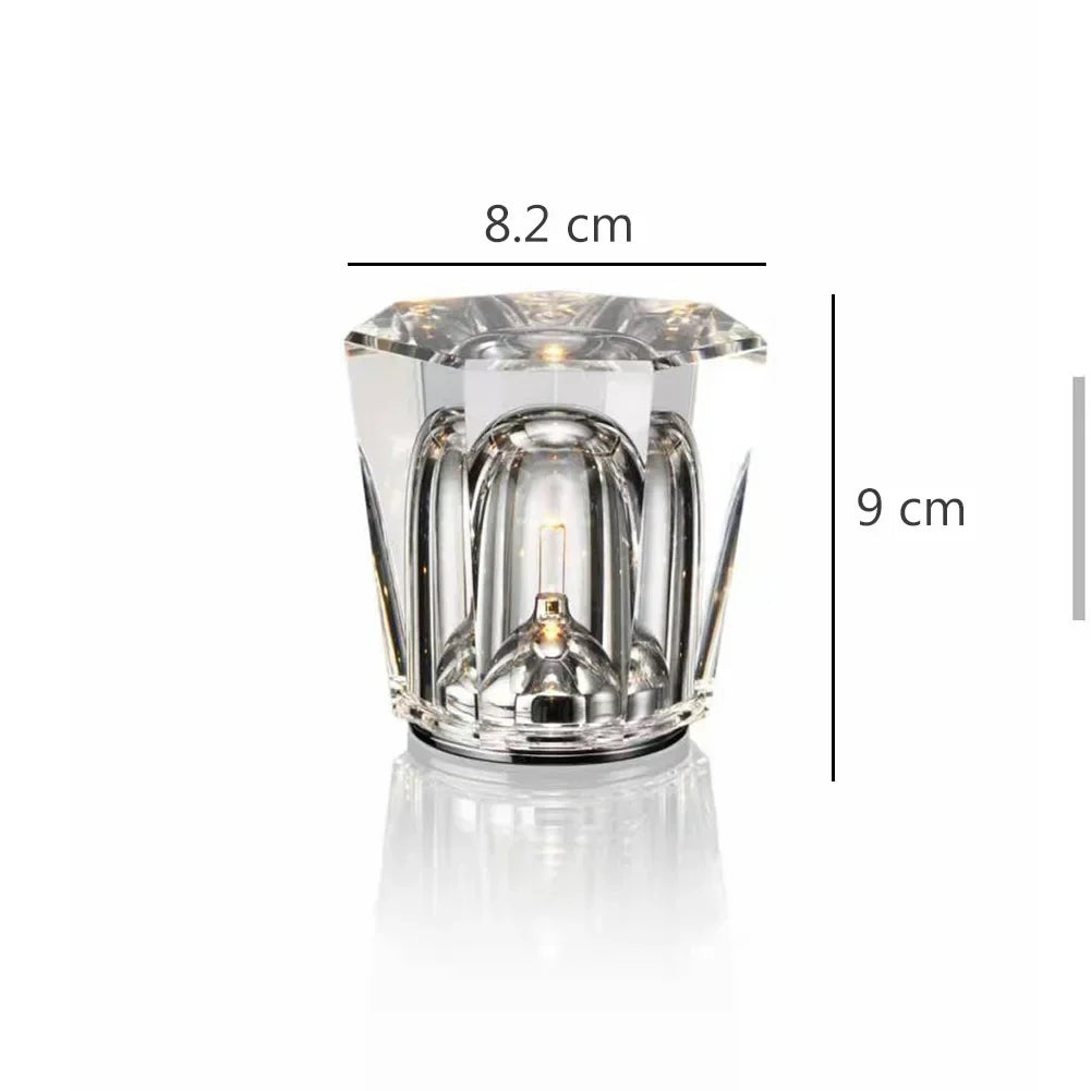 Diamond-Cut Crystal Night Light A Style dimensions detail