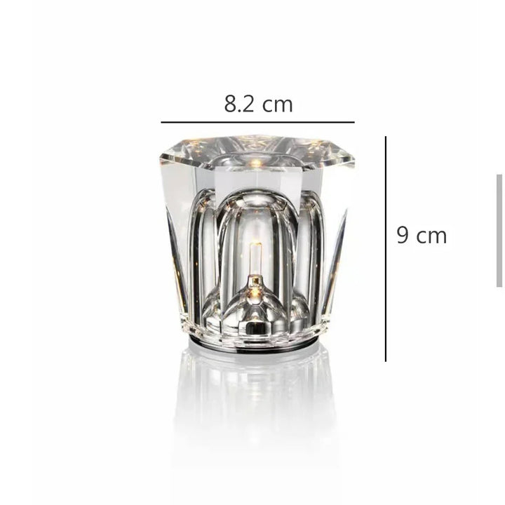 Diamond-Cut Crystal Night Light A Style dimensions detail