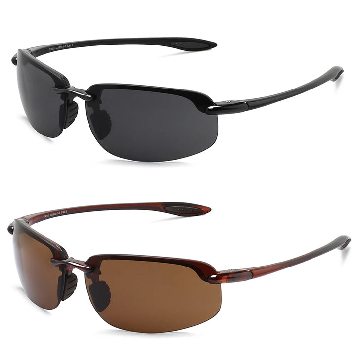Black Brown 2-Pack Rimless Sunglasses front view