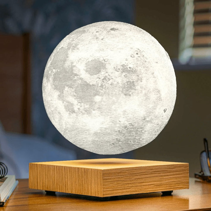 Serene Wooden Moon Lamp 2