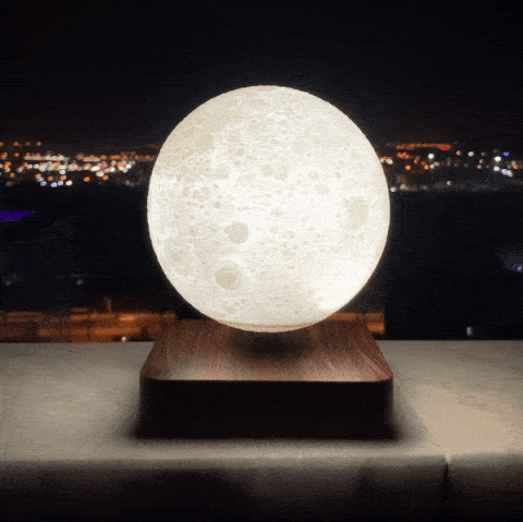 Serene Wooden Moon Lamp 3