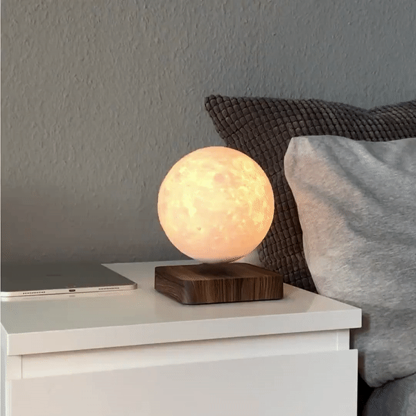 Serene Wooden Moon Lamp 4