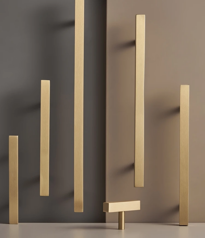 Brass Square Cabinet Pull full size range