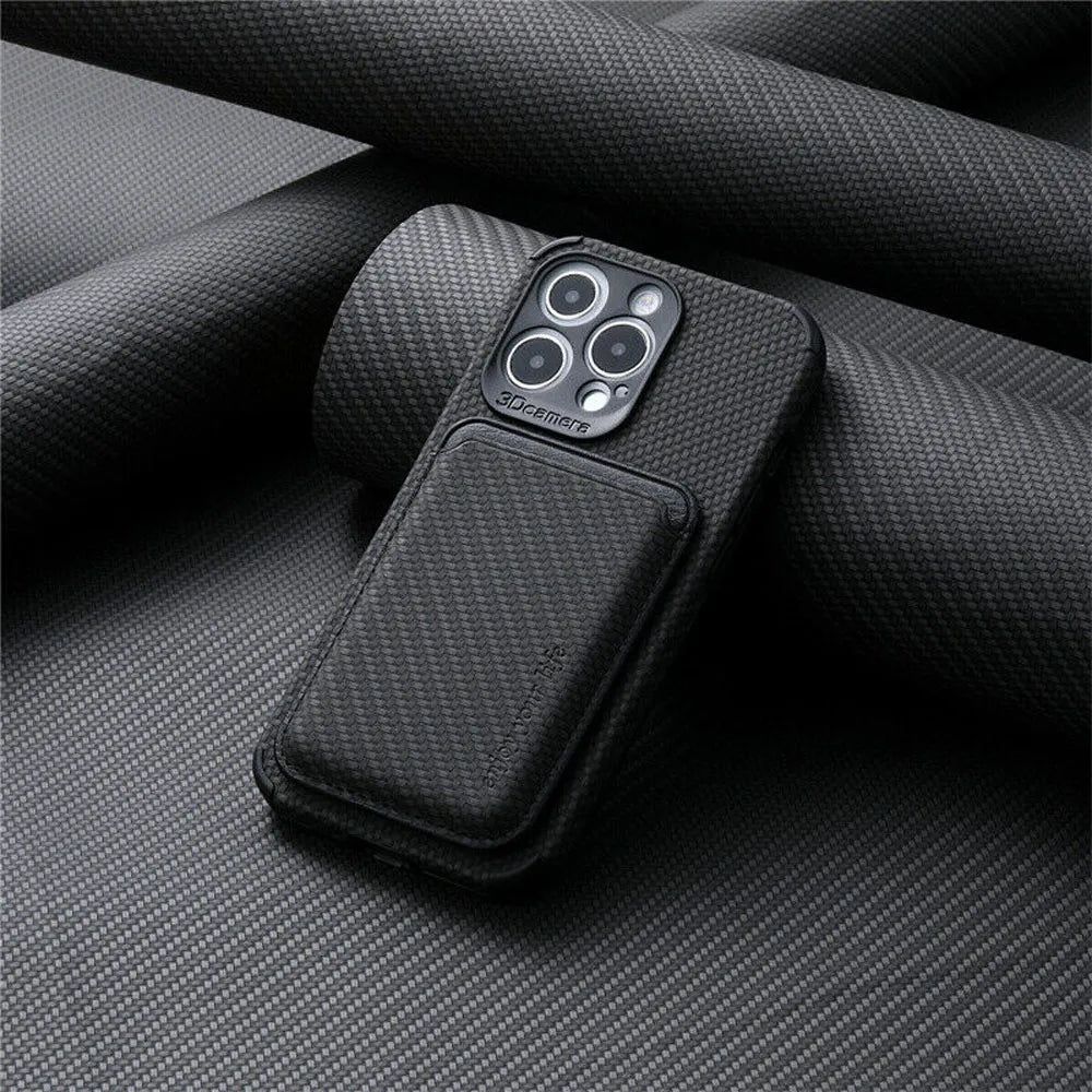 Black Magnetic Slim Card Case, front view