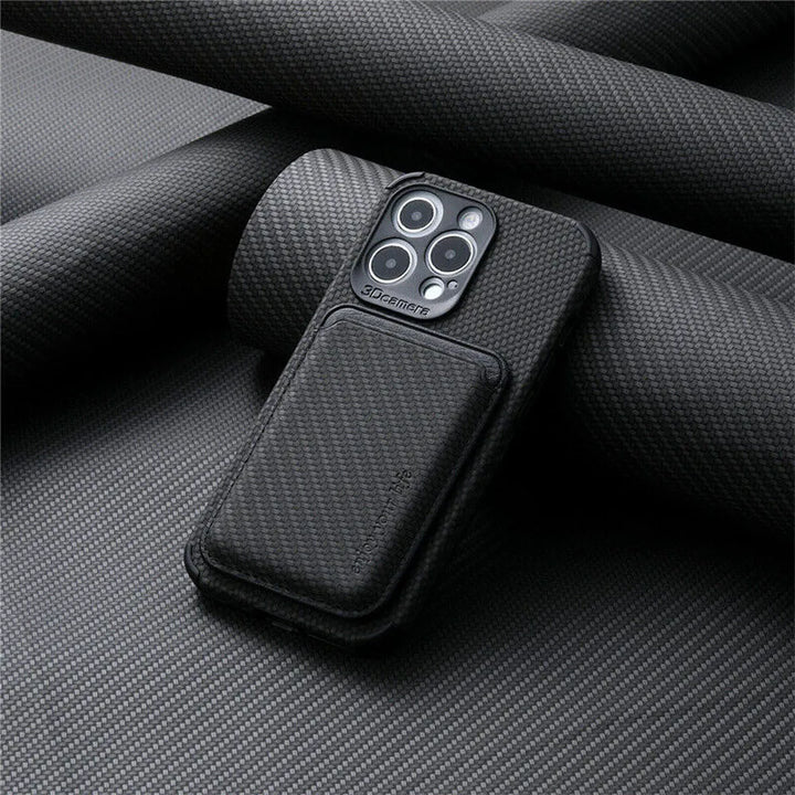 Black Magnetic Slim Card Case, front view