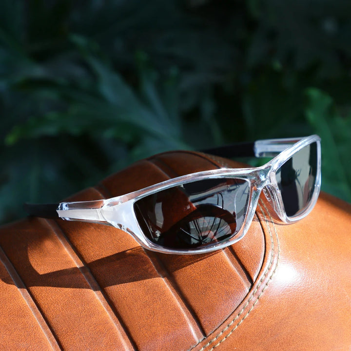 Crystal frame Smoke lens sunglasses front view