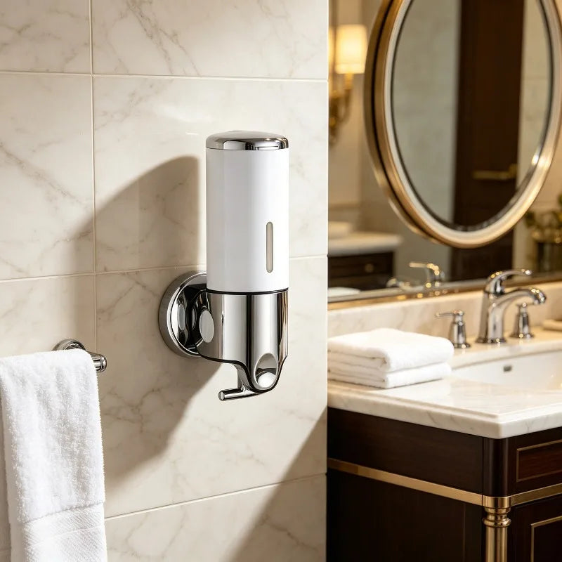 Wall-Mounted No-Drill Soap Dispenser side view