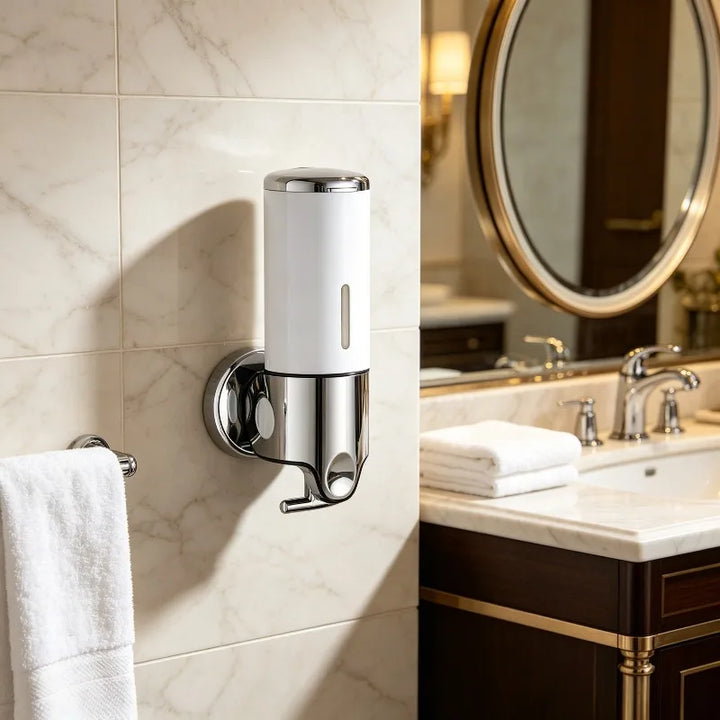 Wall-Mounted No-Drill Soap Dispenser side view