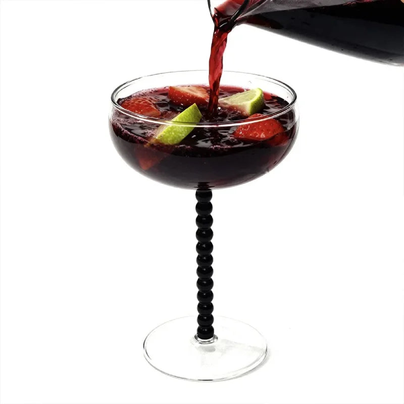 Gilded Era Beaded Coupe Glass