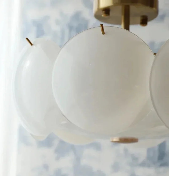 Medium Layered Glass Disc Pendant Light – Detail View