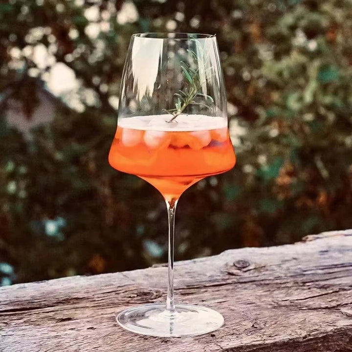 Handmade Thin Crystal Champagne Cup filled