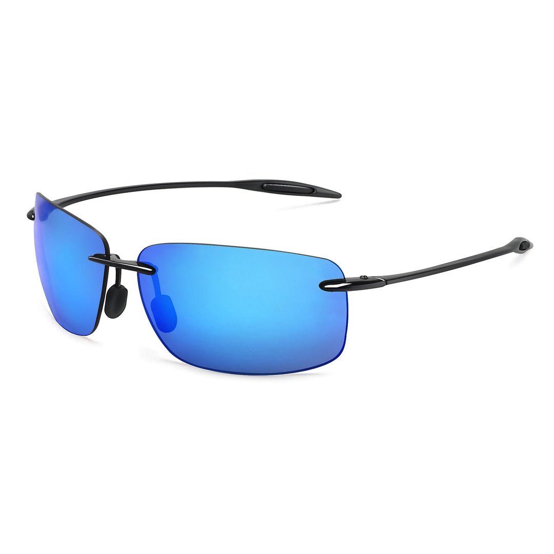 Blue TR90 Rimless Sunglasses front view