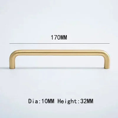 Medium Sculpted Warm Brass Door Handle – Detail View