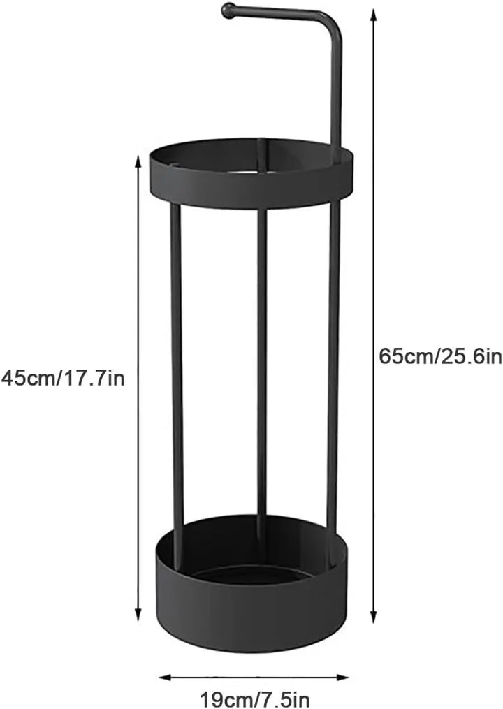 Black Two-Tone Metal Umbrella Stand front view