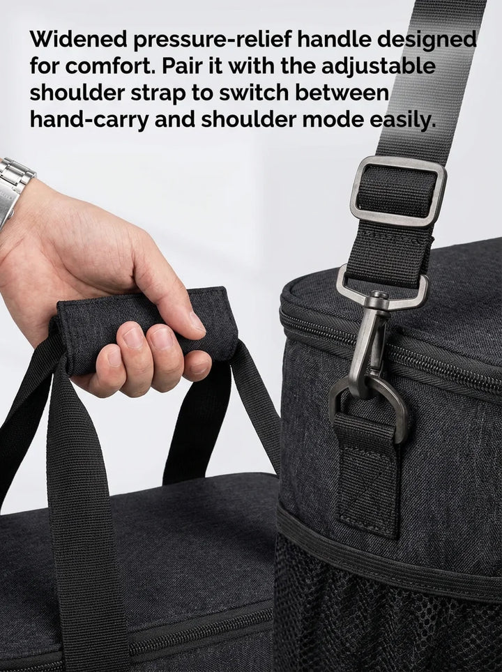 Portable Insulated Lunch Cooler handle and shoulder strap detail