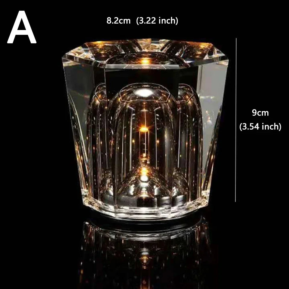 Diamond-Cut Crystal Night Light A Style faceted spec view